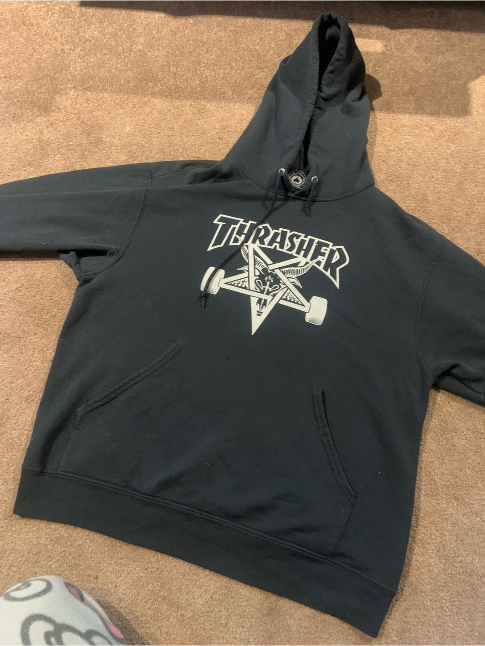Authentic Thrasher Magazine "Skate Goat" Pentagram Pullover Hoodie – Black